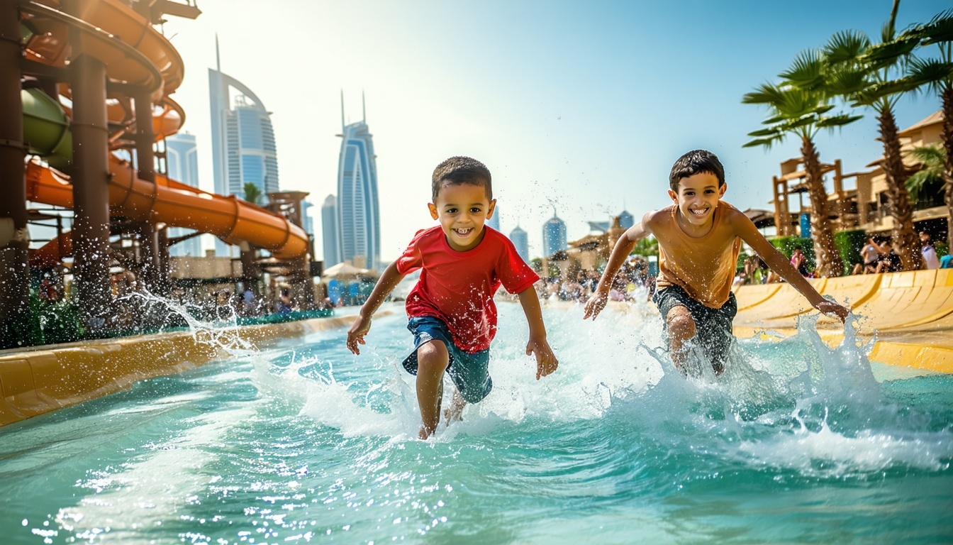 Family enjoying Aquaventure World Dubai